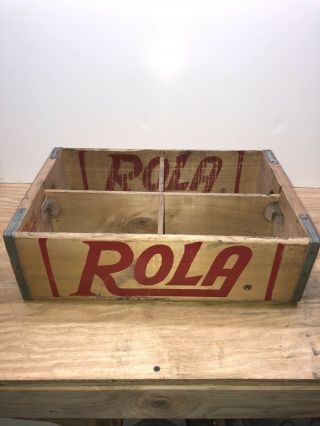 Vintage Rola Cola Wooden Crate Holds 24 Bottles Erie Pa