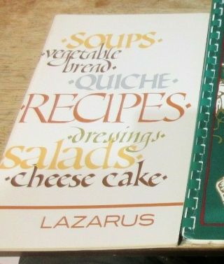 1981 Lazarus Department Store Cafe Restaurant Cookbook Recipes Columbus Ohio Old