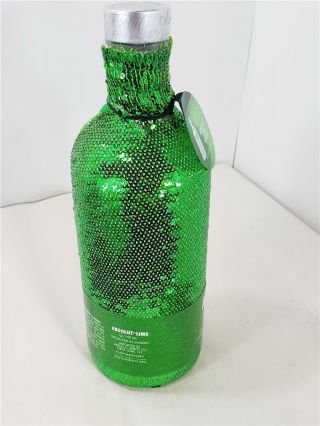 ABSOLUT VODKA Lime Green & Silver Sequin Bottle Cover 750ml 2018 Limited Edition 2