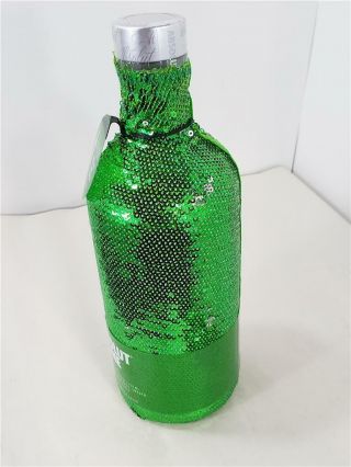 ABSOLUT VODKA Lime Green & Silver Sequin Bottle Cover 750ml 2018 Limited Edition 4