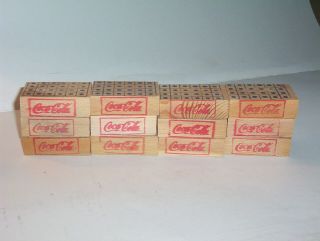 Coca Cola Set Of 12 Lincoln Toy / Smith Miller Wooden Coca - Cola Cases
