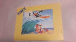 Looney Tunes Porky Pig And Daffy Matted,  Lithographic Print 1994