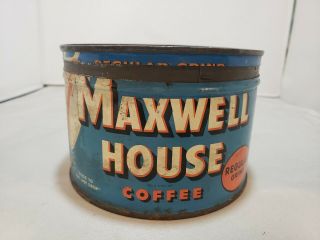Vintage Maxwell House Coffee Full 1 Lb Tin Good To The Last Drop