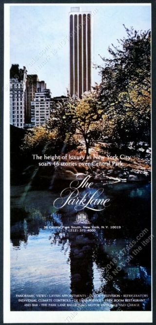 1981 Helmsley Park Lane Hotel Nyc Color Photo Vintage Print Ad