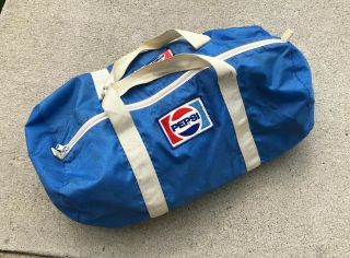 Vintage Pepsi Nylon 20” Long Gym Bag / Duffle Advertising