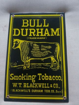 Vintage Bull Durham Tobacco Porcelain Sign 1940 