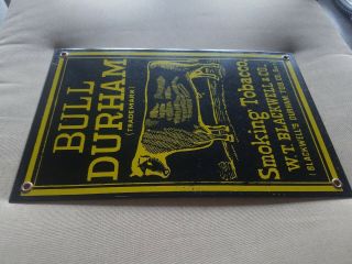 Vintage Bull Durham Tobacco Porcelain Sign 1940 ' s 4