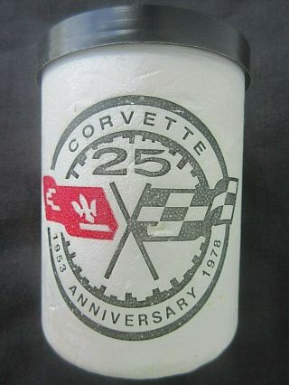 Vintage Corvette 25th Anniversary 1953 - 1978 Styrofoam Koozie Can Cooler