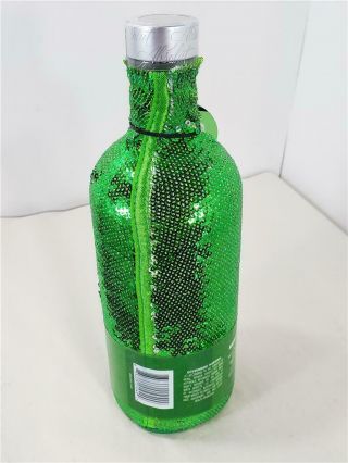ABSOLUT VODKA Lime Green & Silver Sequin Bottle Cover 750ml 2018 Limited Ed 3