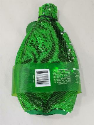 ABSOLUT VODKA Lime Green & Silver Sequin Bottle Cover 750ml 2018 Limited Ed 6