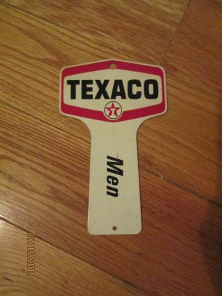Vintage Texaco Gas Restroom Key Metal Sign Nos