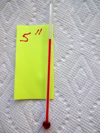 One Rare 5 Inch Glass Replacement Thermometer Tube With Red Liquid