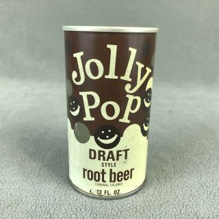 Jolly Pop Diet Root Beer VTG 70s Steel Pop Top Soda Can Camden AR Bottom Drained 2