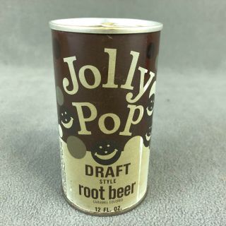 Jolly Pop Diet Root Beer VTG 70s Steel Pop Top Soda Can Camden AR Bottom Drained 4