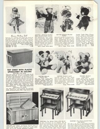 1955 Paper Ad Roxanne Walking Doll Standing Smokey Bear Stuffed Plush Toy Animal