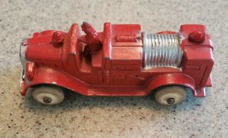 Tootsietoy Fire Hose Truck White Rubber Wheels 1930s