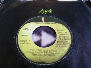 The Beatles Ringo Starr Promo Apple 45 Record You 