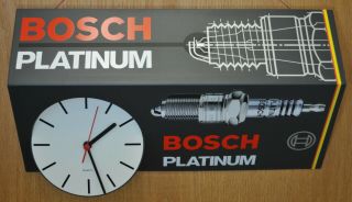 Bosch Platinum Spark Plug Wall Clock - Made In Germany - Circa 1985