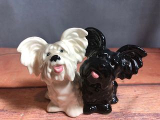 Vintage Goebel W.  Germany Skye Terrier Pair Black & White Figurine 21h