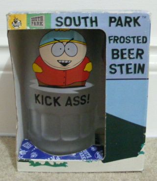 Rare Collectable Kick Ass South Park Frosted Beer Stein Pint Glass Tankard,  Box