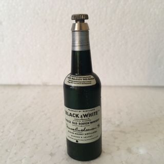 Vintage Black & White Scotch Whisky Bottle Cap Opener Miniature Advertising Evc