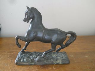Antique Vintage Horse Statue Figurine Brass Or Bronze Over Metal