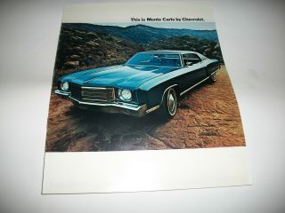1970 Chevrolet Monte Carlo Sales Brochure Usa Issue No Dealer Stamp