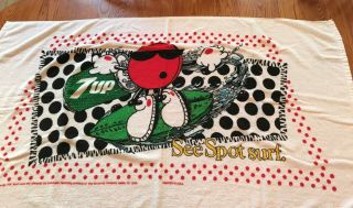 Vintage 1988 7 - Up See Spot Surf Beach Towel The Uncola Franco Mfg
