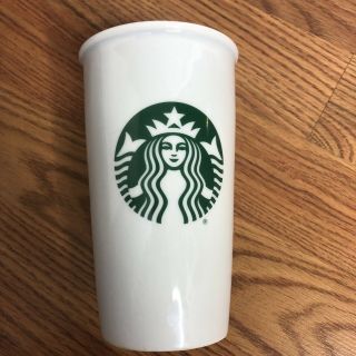 Starbucks White 12 oz Coffee Mug Travel Tumbler 2016 Ceramic 2