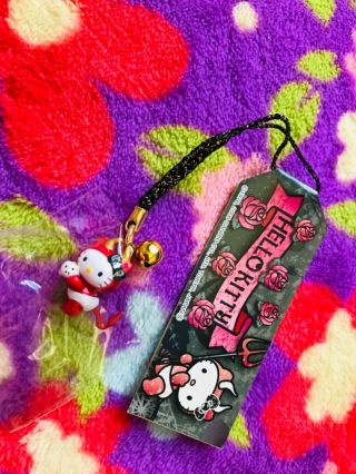 2006 Japan Sanrio Auth Hello Kitty Devil Gotochi Doll Figure Keychain Charm