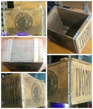 Vintage Ivory Soap Wood Crate Advertising Wooden Box Proctor & Gamble