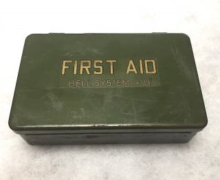 Vintage 1964 Bell System D First Aid Kit Fully Complete -