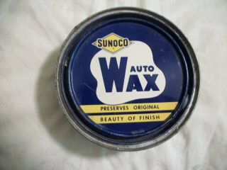 Vintage Sunoco Auto Wax Tin - Can - Near