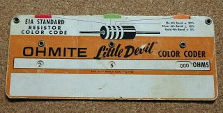 Very Vintage Ohmite Little Devil Resistor Color Coder From 1953