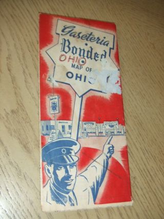 Rare 1949 Gaseteria Independent Oil Gas Ohio State Highway Road Map Bonded In Ky