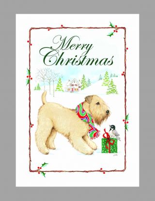 Soft Coated Wheaten Terrier Dog Christmas Cards,  Box Of 16 Cards & 16 Envelopes
