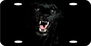 Black Panther Ferocious Fangs License Plate 12 " X6 " Metal