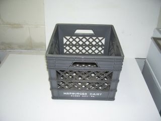 Dairy Milk Crate Gray Plastic Marburger Dairy Evans City Pa Heavy - Duty Vintage