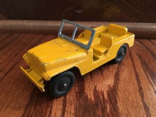 Old 1950 Yellow Tootsietoy 1/4 Ton M38 Us Army Military Jeep Separate Windshield
