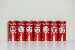 2015 Coca Cola 6,  1 Cans Set From Russia,  Emoticon (250ml)