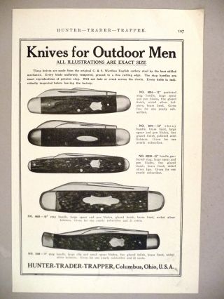 Hunter - Trader - Trapper Jack Knife Print Ad - 1922 Knives