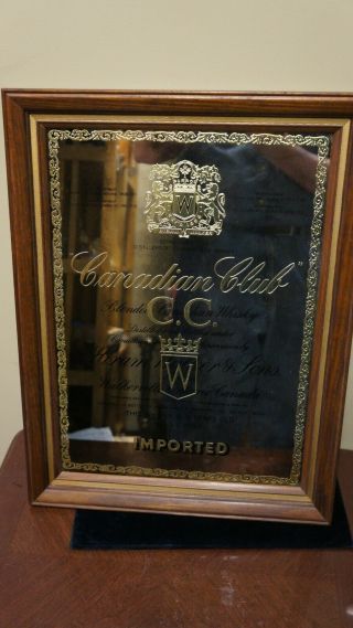 Canadian Club Imported Whiskey Bar Mirror 21 X 16