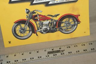 RARE 1935 HARLEY DAVIDSON MOTORCYCLE DEALERSHIP POSTER SIGN V TWIN KNUCKLE BIKE 3