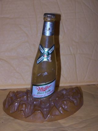 Vintage Miller High Life Bottle On Ice Beer Sign