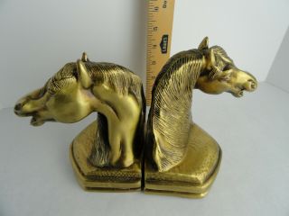 Horse Head Brass Bookends Vintage