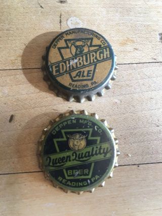1930’s Reading Pa Deppen Brewing Beer & Edinburgh Ale Cap Crown Queen Quality