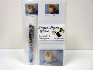 Pomeranian List Pad Note Pad Magnet & Pen Stationery Gift Pack By Ruth Pom - 5