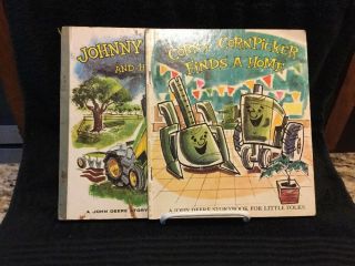 2 “good” Vintage John Deere Child’s Books’58 Johnny Tractor/‘59 Corny Cornpicker