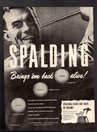 1946 Spalding Golf Kro - Flite Top - Flite Dot Bobby Jones Vintage Print Ad