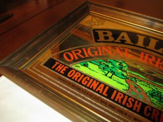 Vintage Baileys Irish Cream Liqueur Framed Advertising Bar Sign Mirror 20 